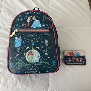 Loungefly Disney Princess Cinderella Storybook Carriage and Matching Card Holder